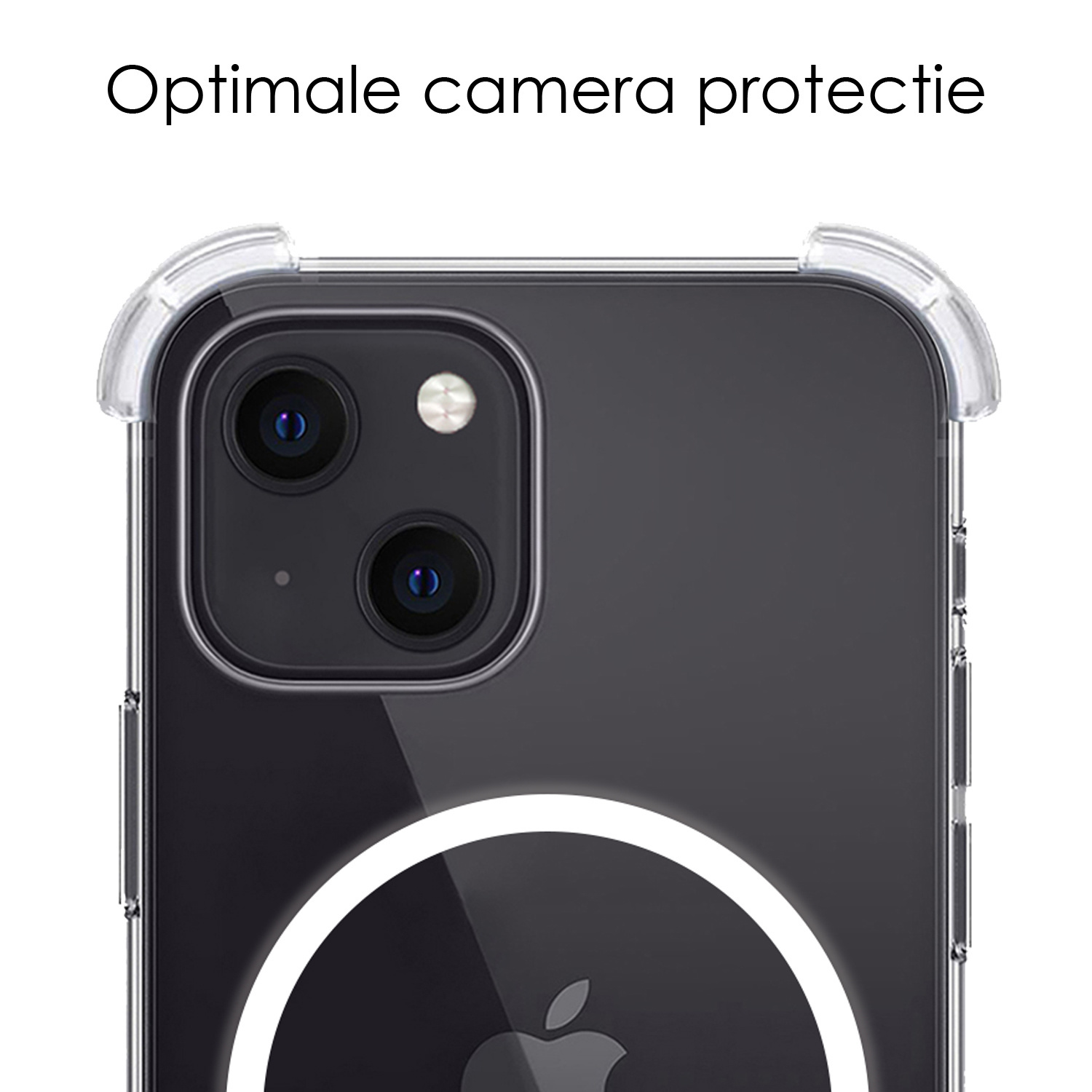 NoXx Hoes Geschikt voor iPhone 14 Plus Hoesje Geschikt voor Magsafe Hoesje Cover Shock Proof Case Met 2x Screenprotector - Transparant