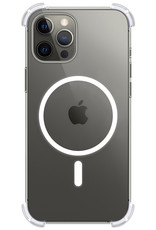 BASEY. Hoes Geschikt voor iPhone 14 Pro Hoesje Magsafe Compatible Shock Proof Case Transparant Met 2x Screenprotector - Hoesje Geschikt voor iPhone 14 Pro Hoes Magsafe Cover Shockproof