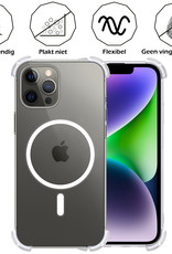 Nomfy Hoesje Geschikt voor iPhone 14 Pro Hoes Geschikt voor Magsafe Shock Proof Cover Case Shockproof Transparant Met 2x Screenprotector - Hoesje Geschikt voor iPhone 14 Pro Hoes Back Case Magsafe