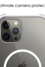 NoXx Hoes Geschikt voor iPhone 14 Pro Max Hoesje Geschikt voor Magsafe Hoesje Cover Shock Proof Case Met Screenprotector - Transparant