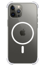 NoXx Hoes Geschikt voor iPhone 14 Pro Max Hoesje Geschikt voor Magsafe Hoesje Cover Shock Proof Case Met Screenprotector - Transparant