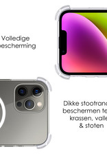 NoXx Hoes Geschikt voor iPhone 14 Pro Max Hoesje Geschikt voor Magsafe Hoesje Cover Shock Proof Case Met 2x Screenprotector - Transparant