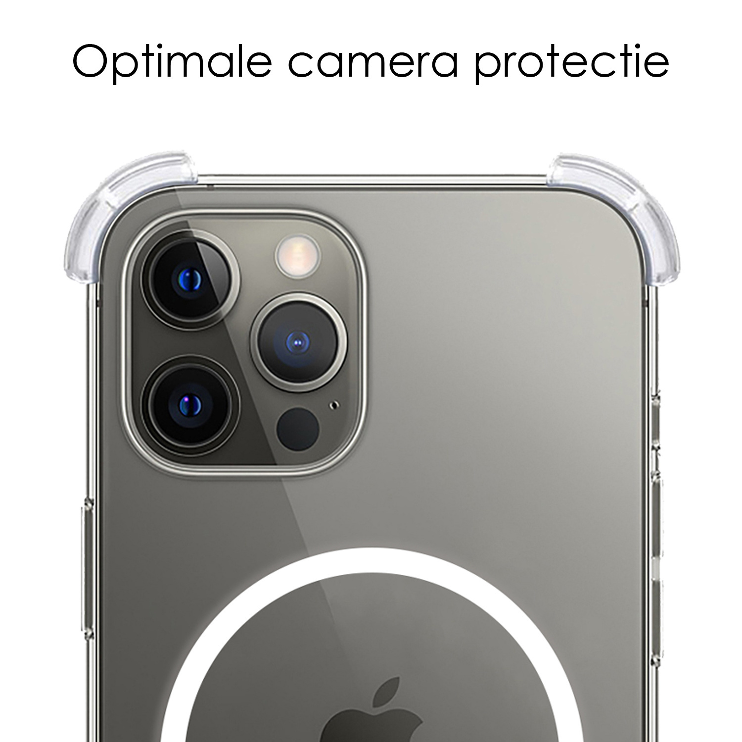 NoXx Hoes Geschikt voor iPhone 14 Pro Max Hoesje Geschikt voor Magsafe Hoesje Cover Shock Proof Case Met 2x Screenprotector - Transparant
