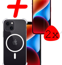 BASEY. BASEY iPhone 14 Magsafe Hoesje Transparant Met 2x Screenprotector