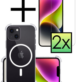 NoXx NoXx iPhone 14 Magsafe Hoesje Transparant Met 2x Screenprotector