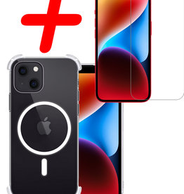 BASEY. BASEY iPhone 14 Plus Magsafe Hoesje Transparant Met Screenprotector