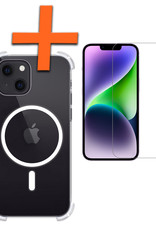 Nomfy Hoesje Geschikt voor iPhone 14 Plus Hoes Geschikt voor Magsafe Shock Proof Cover Case Shockproof Transparant Met Screenprotector - Hoesje Geschikt voor iPhone 14 Plus Hoes Back Case Magsafe