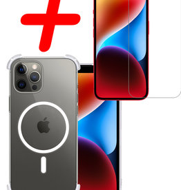 BASEY. BASEY iPhone 14 Pro Magsafe Hoesje Transparant Met Screenprotector