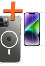 Nomfy Hoesje Geschikt voor iPhone 14 Pro Hoes Geschikt voor Magsafe Shock Proof Cover Case Shockproof Transparant Met Screenprotector - Hoesje Geschikt voor iPhone 14 Pro Hoes Back Case Magsafe