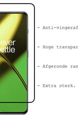 BASEY. Screenprotector Geschikt voor OnePlus 11 Screenprotector Beschermglas Full Cover - Screenprotector Geschikt voor OnePlus 11 Screen Protector Full Cover - 2 Stuks