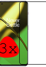 BASEY. Screenprotector Geschikt voor OnePlus 11 Screenprotector Beschermglas Full Cover - Screenprotector Geschikt voor OnePlus 11 Screen Protector Full Cover - 3 Stuks