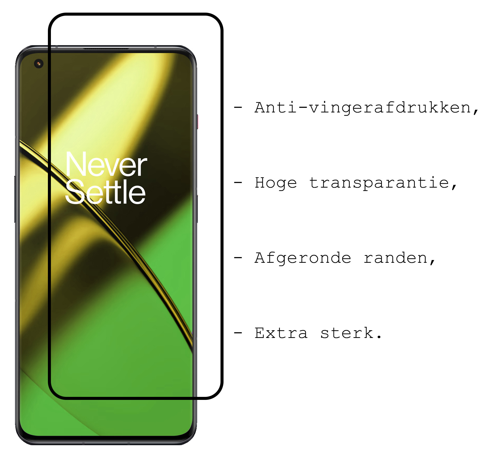 BASEY. Screenprotector Geschikt voor OnePlus 11 Screenprotector Beschermglas Full Cover - Screenprotector Geschikt voor OnePlus 11 Screen Protector Full Cover - 3 Stuks