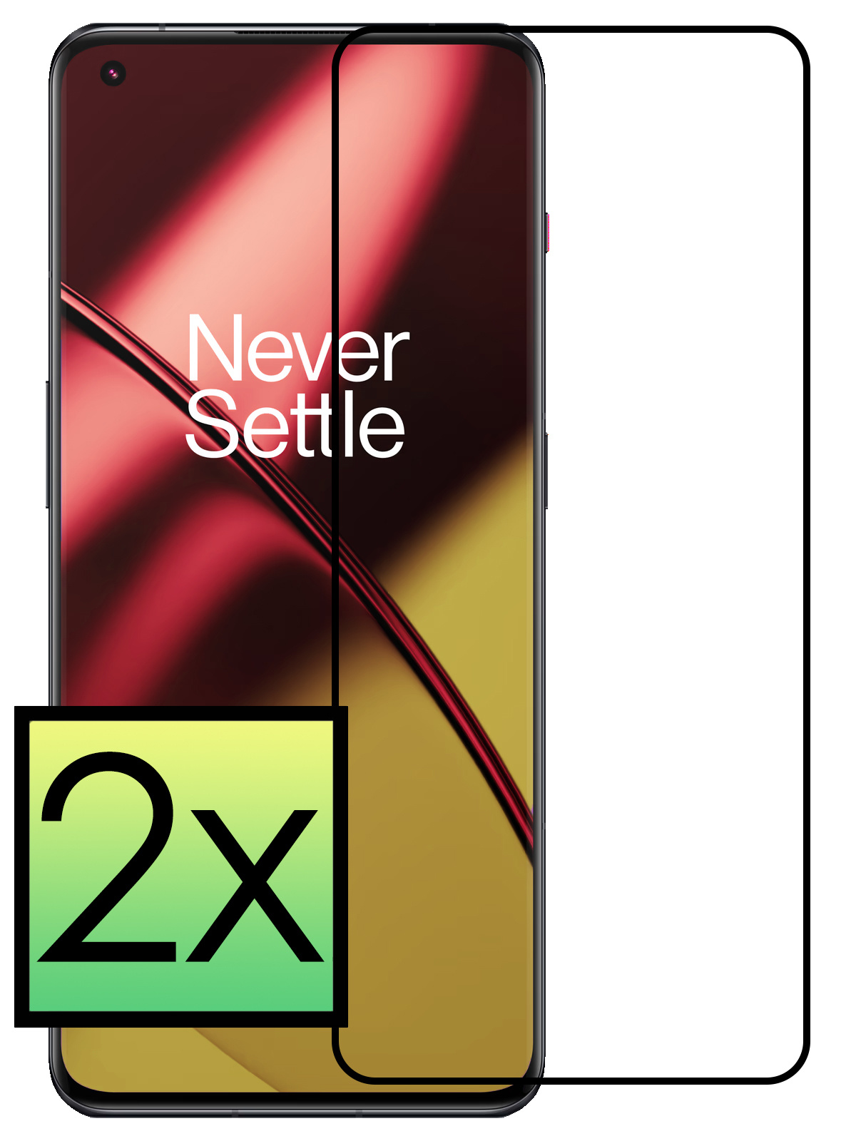 NoXx Screenprotector Geschikt voor OnePlus 11 Screenprotector Tempered Glass Gehard Glas Full Cover - 2x