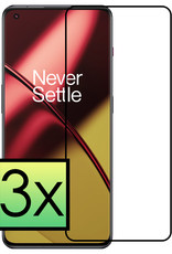 NoXx Screenprotector Geschikt voor OnePlus 11 Screenprotector Tempered Glass Gehard Glas Full Cover - 3x