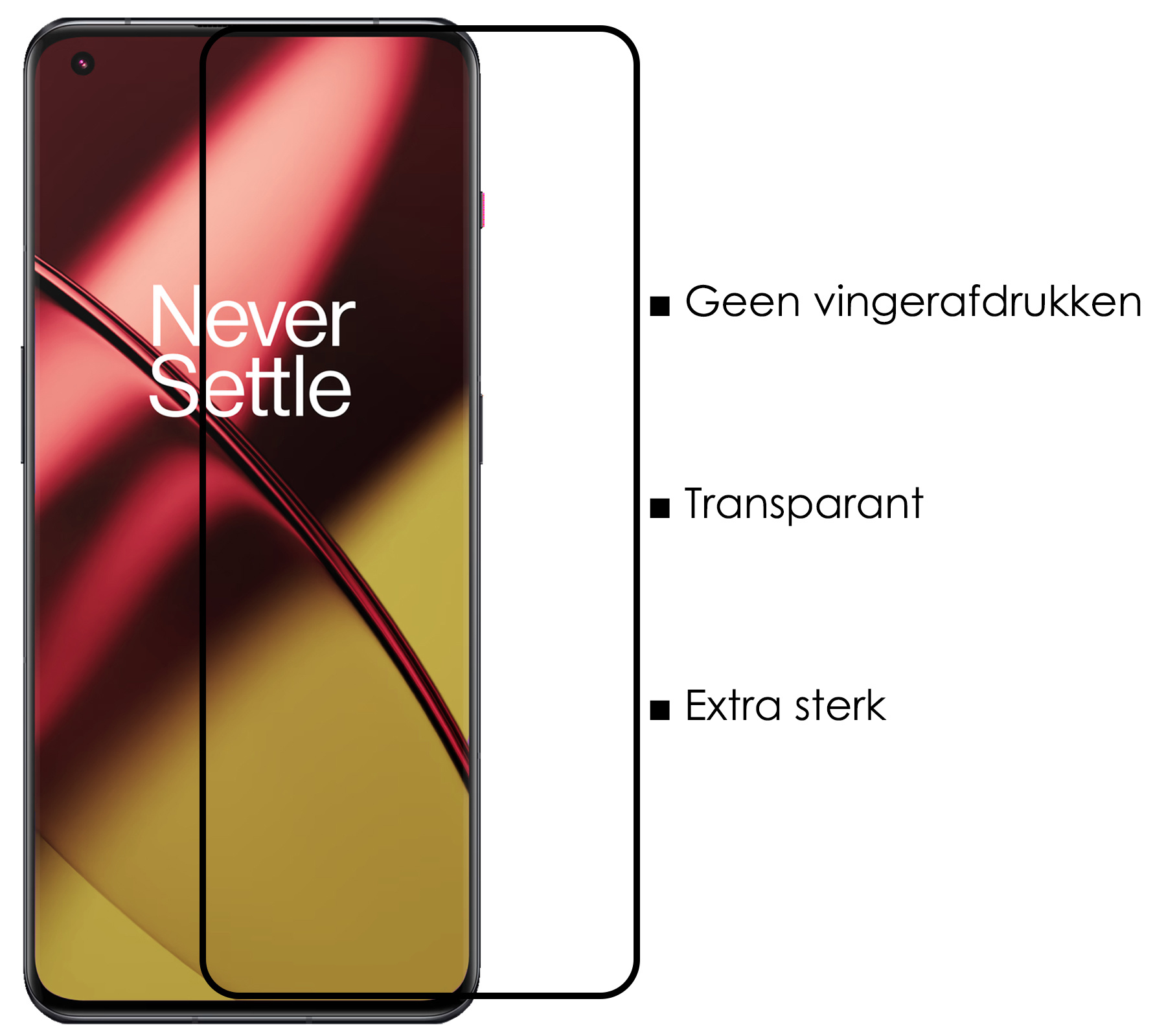 NoXx Screenprotector Geschikt voor OnePlus 11 Screenprotector Tempered Glass Gehard Glas Full Cover - 3x