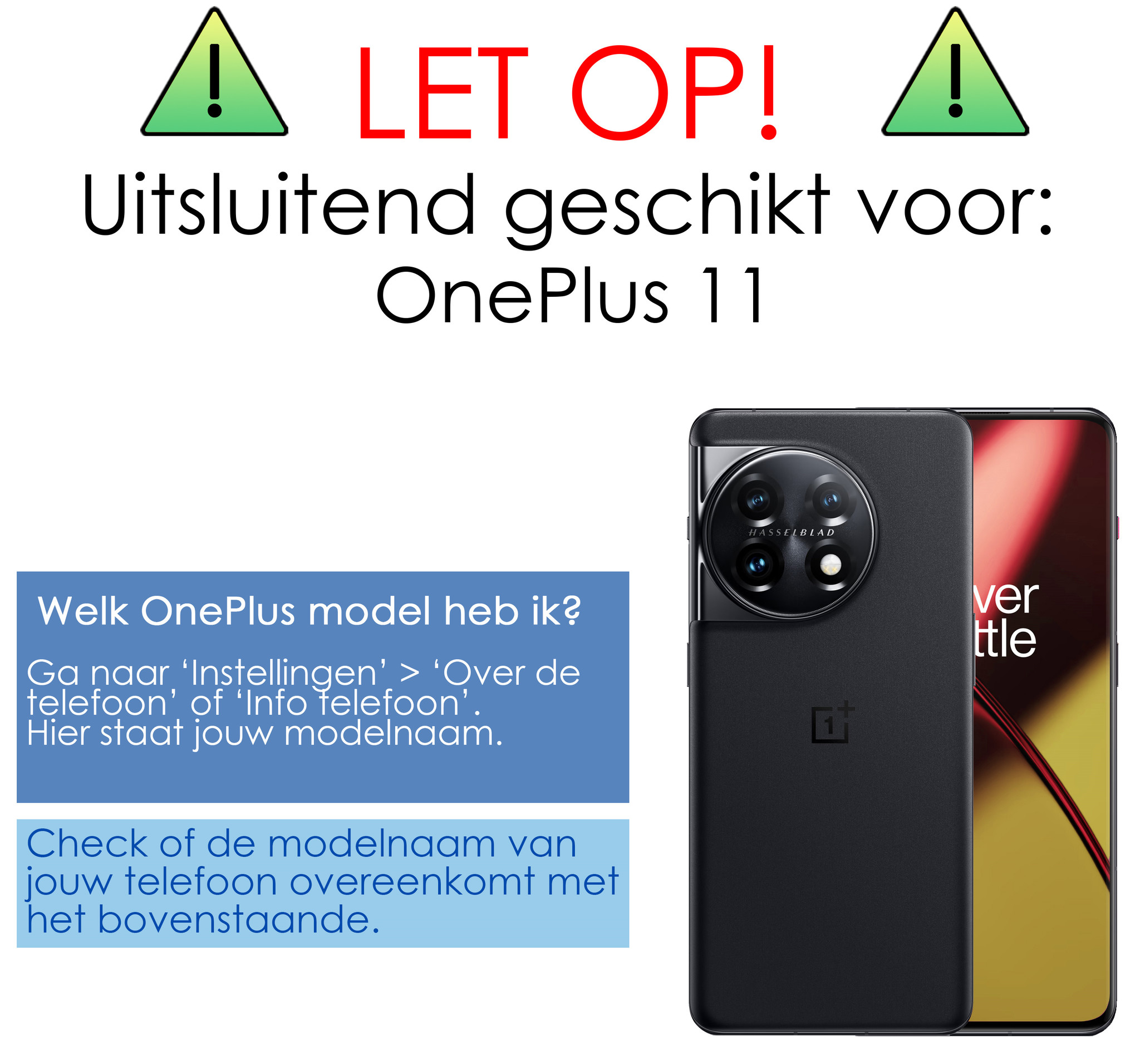 NoXx Screenprotector Geschikt voor OnePlus 11 Screenprotector Tempered Glass Gehard Glas Full Cover - 3x