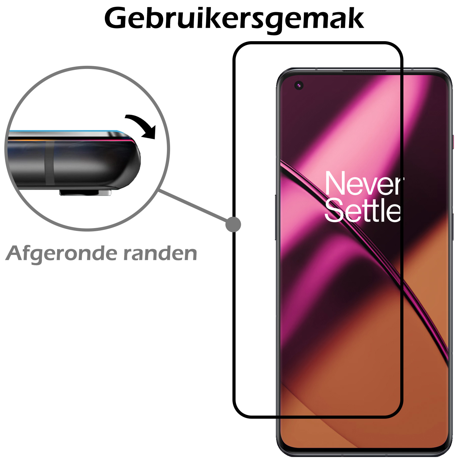 Nomfy Screenprotector Geschikt voor OnePlus 11 Screenprotector Bescherm Glas - Screenprotector Geschikt voor OnePlus 11 Screen Protector Tempered Glass Full Screen Full Cover - 2 PACK