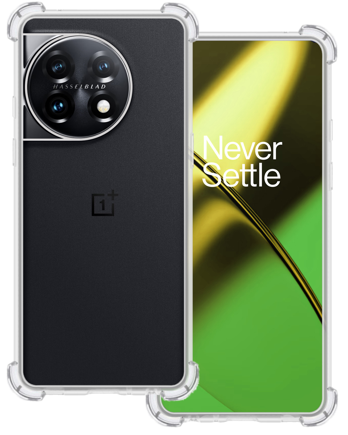 BASEY. Hoes Geschikt voor OnePlus 11 Hoesje Shock Proof Case Hoes Siliconen - Hoesje Geschikt voor OnePlus 11 Hoes Cover Shockproof - Transparant