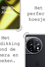 BASEY. Hoes Geschikt voor OnePlus 11 Hoesje Shock Proof Case Hoes Siliconen - Hoesje Geschikt voor OnePlus 11 Hoes Cover Shockproof - Transparant