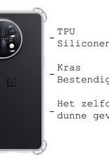 BASEY. Hoes Geschikt voor OnePlus 11 Hoesje Shock Proof Case Hoes Siliconen - Hoesje Geschikt voor OnePlus 11 Hoes Cover Shockproof - Transparant - 2 Stuks