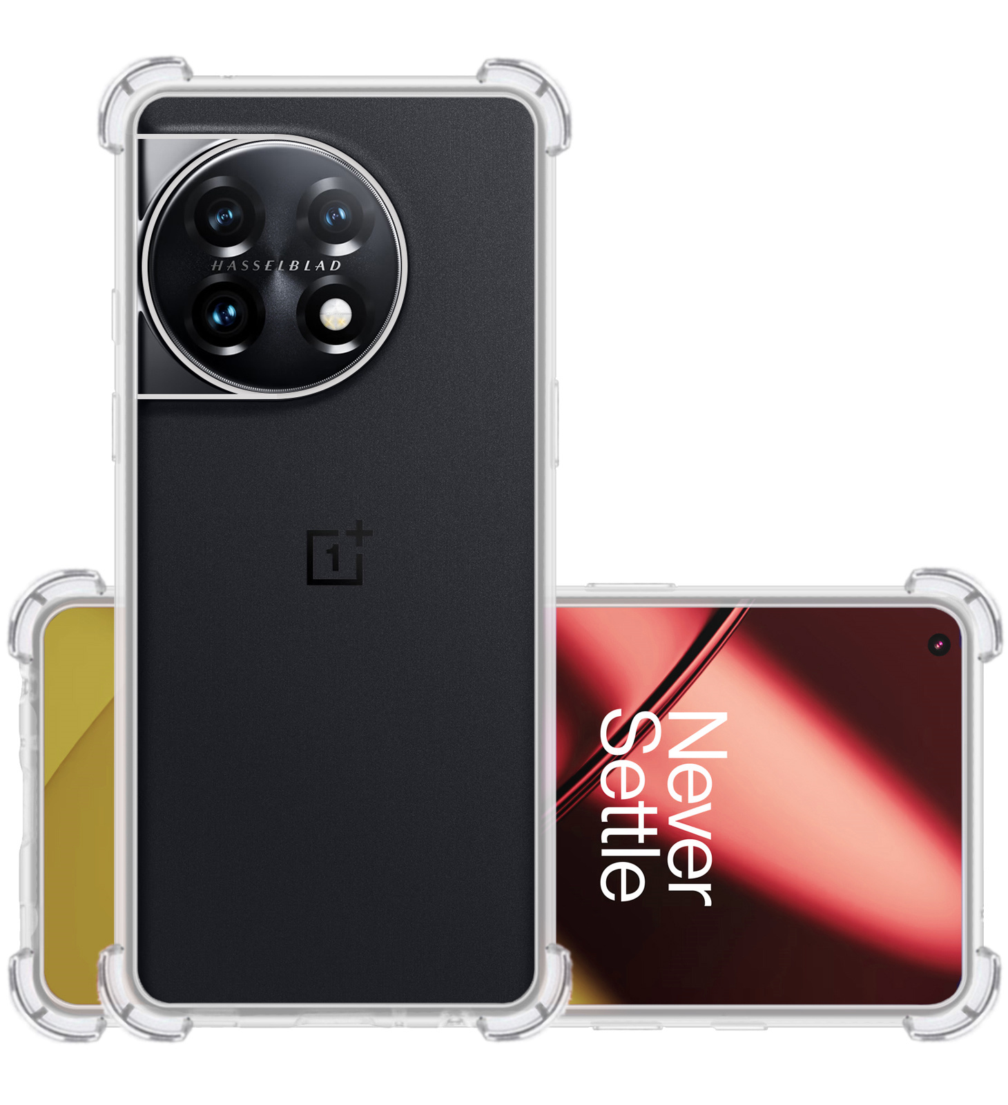 NoXx Hoes Geschikt voor OnePlus 11 Hoesje Siliconen Cover Shock Proof Back Case Shockproof Hoes - Transparant