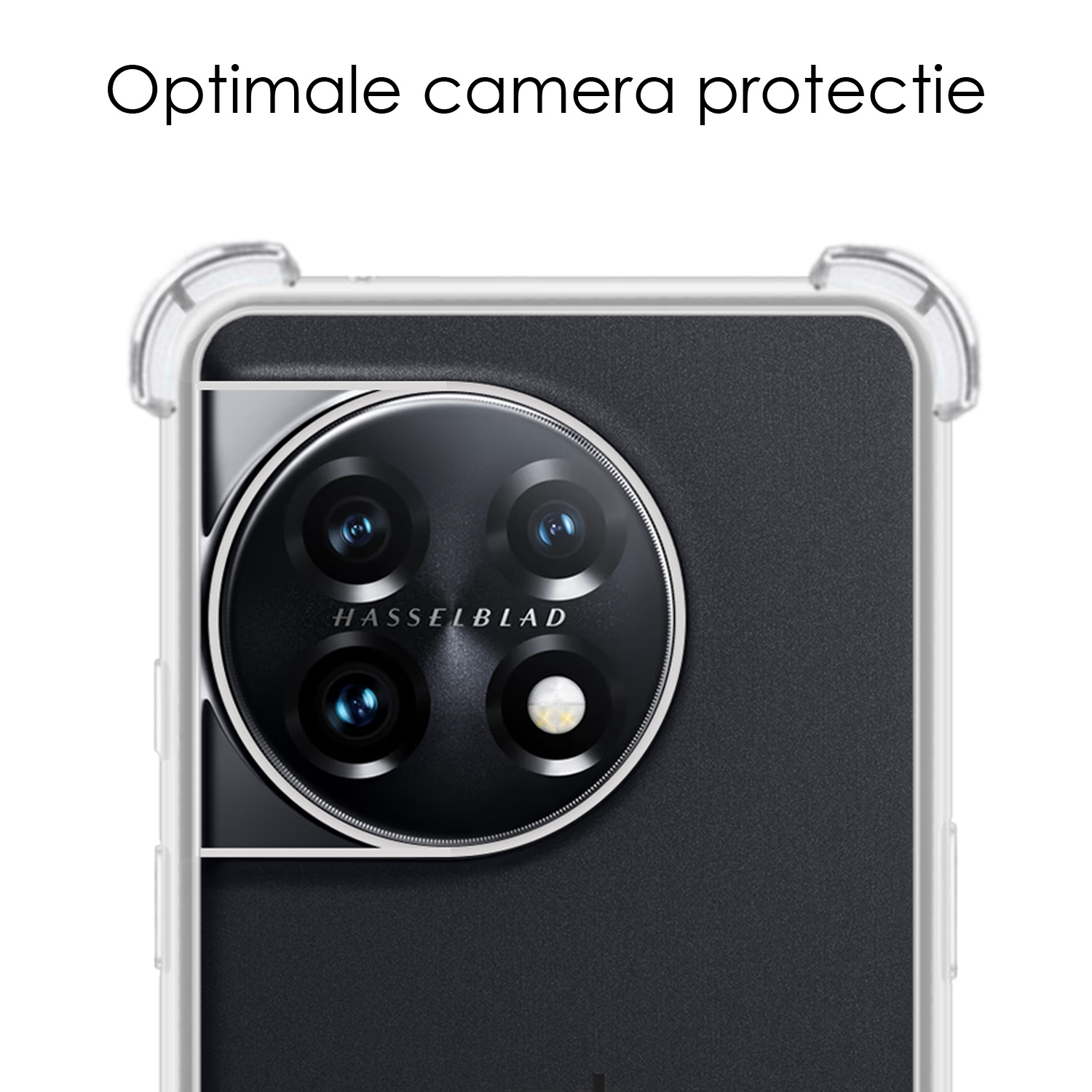 NoXx Hoes Geschikt voor OnePlus 11 Hoesje Siliconen Cover Shock Proof Back Case Shockproof Hoes - Transparant - 2x