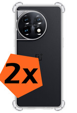 Nomfy Hoesje Geschikt voor OnePlus 11 Hoesje Shock Proof Cover Case Shockproof - Hoes Geschikt voor OnePlus 11 Hoes Siliconen Back Case - Transparant - 2 PACK