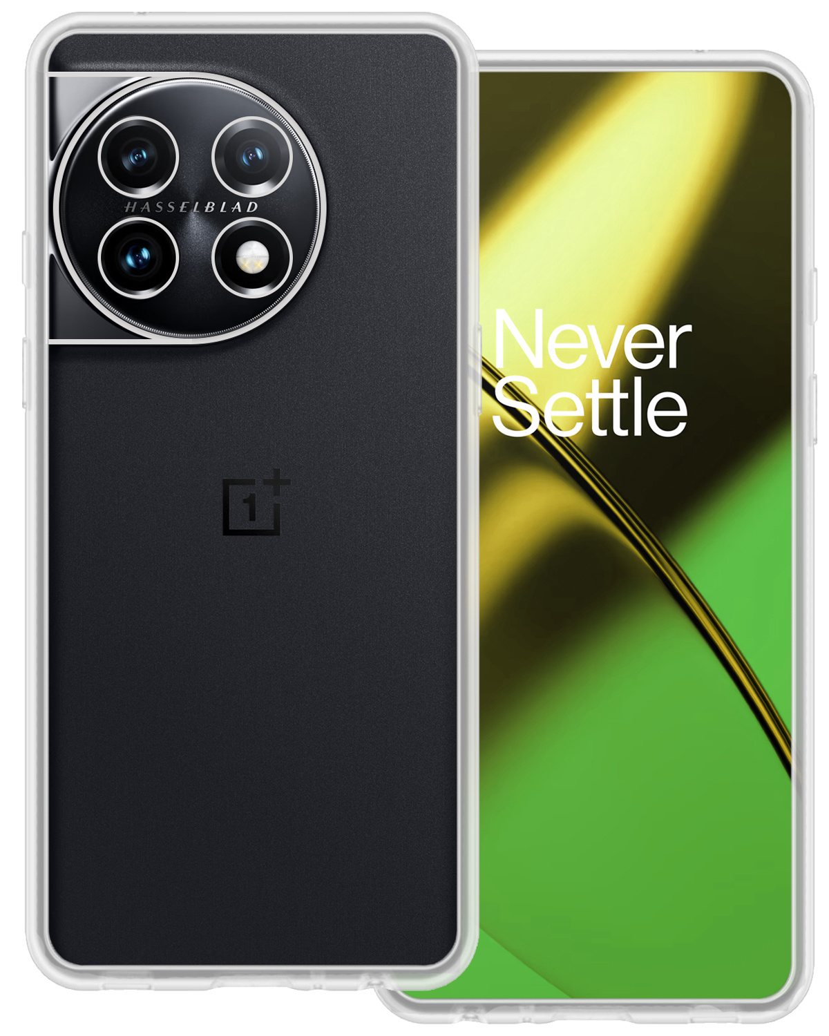 BASEY. Hoes Geschikt voor OnePlus 11 Hoesje Siliconen Back Cover Case - Hoesje Geschikt voor OnePlus 11 Hoes Cover Hoesje - Transparant