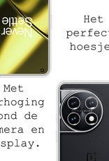 BASEY. Hoes Geschikt voor OnePlus 11 Hoesje Siliconen Back Cover Case - Hoesje Geschikt voor OnePlus 11 Hoes Cover Hoesje - Transparant