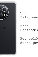 BASEY. Hoes Geschikt voor OnePlus 11 Hoesje Siliconen Back Cover Case - Hoesje Geschikt voor OnePlus 11 Hoes Cover Hoesje - Transparant - 2 Stuks