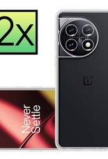 NoXx Hoes Geschikt voor OnePlus 11 Hoesje Cover Siliconen Back Case Hoes - Transparant - 2x