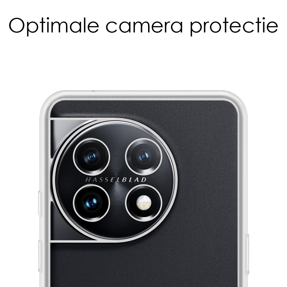 NoXx Hoes Geschikt voor OnePlus 11 Hoesje Cover Siliconen Back Case Hoes - Transparant - 2x