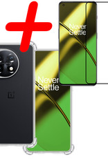 BASEY. Hoes Geschikt voor OnePlus 11 Hoesje Shock Proof Case Hoes Siliconen Met Screenprotector - Hoesje Geschikt voor OnePlus 11 Hoes Cover Shockproof - Transparant