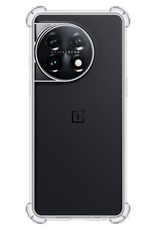 BASEY. Hoes Geschikt voor OnePlus 11 Hoesje Shock Proof Case Hoes Siliconen Met 2x Screenprotector - Hoesje Geschikt voor OnePlus 11 Hoes Cover Shockproof - Transparant