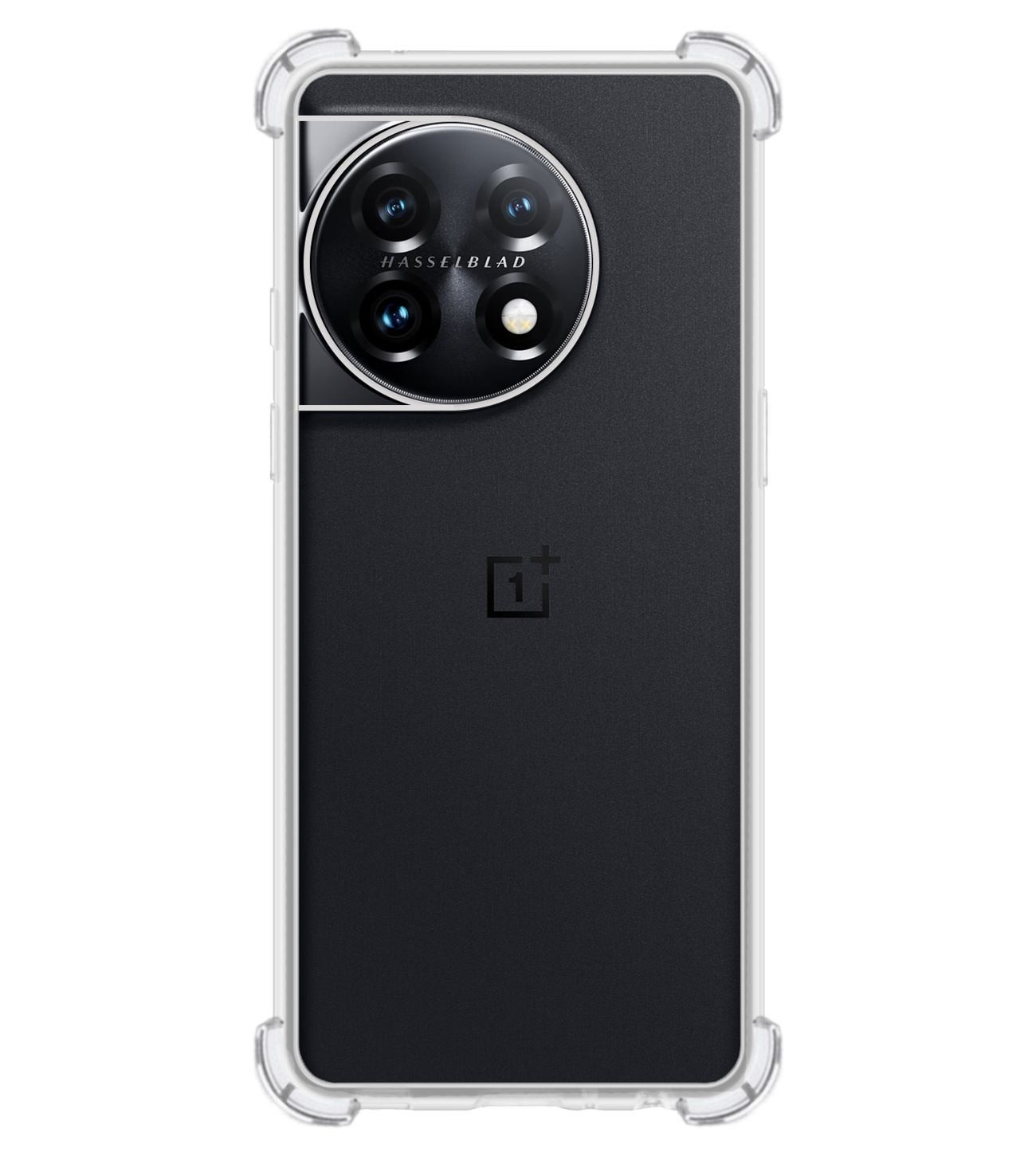 BASEY. Hoes Geschikt voor OnePlus 11 Hoesje Shock Proof Case Hoes Siliconen Met 2x Screenprotector - Hoesje Geschikt voor OnePlus 11 Hoes Cover Shockproof - Transparant