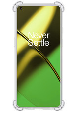 BASEY. Hoes Geschikt voor OnePlus 11 Hoesje Shock Proof Case Hoes Siliconen Met 2x Screenprotector - Hoesje Geschikt voor OnePlus 11 Hoes Cover Shockproof - Transparant