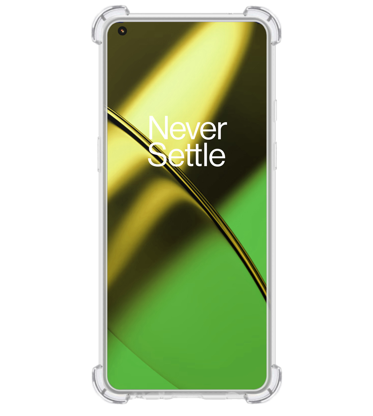 BASEY. Hoes Geschikt voor OnePlus 11 Hoesje Shock Proof Case Hoes Siliconen Met 2x Screenprotector - Hoesje Geschikt voor OnePlus 11 Hoes Cover Shockproof - Transparant