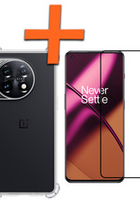 Nomfy Hoesje Geschikt voor OnePlus 11 Hoesje Shock Proof Cover Case Shockproof Met Screenprotector - Hoes Geschikt voor OnePlus 11 Hoes Siliconen Back Case - Transparant