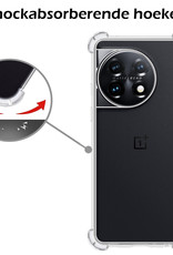 Nomfy Hoesje Geschikt voor OnePlus 11 Hoesje Shock Proof Cover Case Shockproof Met 2x Screenprotector - Hoes Geschikt voor OnePlus 11 Hoes Siliconen Back Case - Transparant