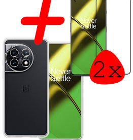 BASEY. BASEY. OnePlus 11 Hoesje Siliconen Met 2x Screenprotector - Transparant
