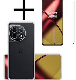 NoXx NoXx OnePlus 11 Hoesje Siliconen Met Screenprotector - Transparant