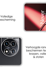 NoXx Hoes Geschikt voor OnePlus 11 Hoesje Cover Siliconen Back Case Hoes Met Screenprotector - Transparant