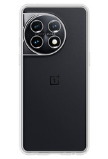 NoXx Hoes Geschikt voor OnePlus 11 Hoesje Cover Siliconen Back Case Hoes Met 2x Screenprotector - Transparant