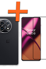 Nomfy Hoesje Geschikt voor OnePlus 11 Hoesje Siliconen Cover Case Met Screenprotector - Hoes Geschikt voor OnePlus 11 Hoes Back Case - Transparant
