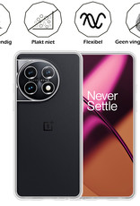 Nomfy Hoesje Geschikt voor OnePlus 11 Hoesje Siliconen Cover Case Met Screenprotector - Hoes Geschikt voor OnePlus 11 Hoes Back Case - Transparant