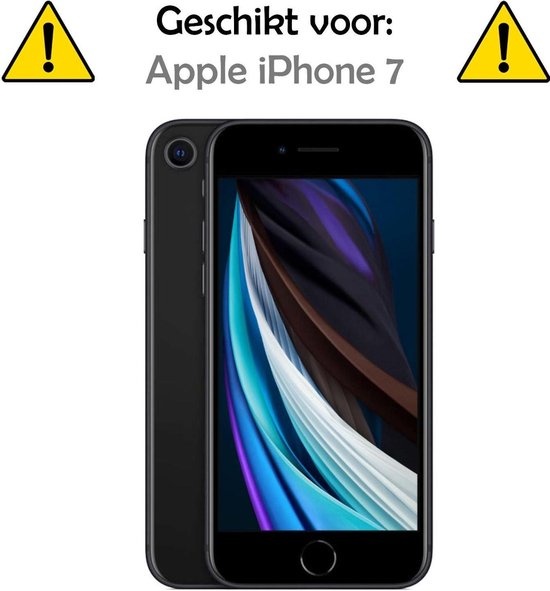 Hoes Geschikt voor iPhone 7 Hoesje Shock Proof Case Hoes Siliconen - Hoesje Geschikt voor iPhone 7 Hoes Cover Shockproof - Zwart