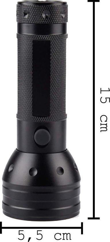 BASEY. UV Zaklamp LED Black Light - Ultra Violet Zaklamp Met LED Verlichting - Blacklight Zaklamp UV LED - Ultra Violet Zaklamp - Zwart