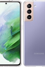 BASEY. Hoes Geschikt voor Samsung S21 Hoesje Siliconen Back Cover Case - Hoesje Geschikt voor Samsung Galaxy S21 Hoes Cover Hoesje - Transparant