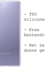 Hoes Geschikt voor Samsung S21 Hoesje Siliconen Back Cover Case - Hoesje Geschikt voor Samsung Galaxy S21 Hoes Cover Hoesje - Transparant