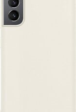 Hoes Geschikt voor Samsung S21 Hoesje Siliconen Back Cover Case - Hoesje Geschikt voor Samsung Galaxy S21 Hoes Cover Hoesje - Wit